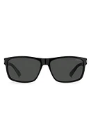 Polaroid 58mm Polarized Rectangular Sunglasses in Black Grey /Gray Polar at Nordstrom