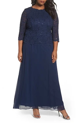 Alex Evenings Mock Two-Piece A-Line Gown at Nordstrom,