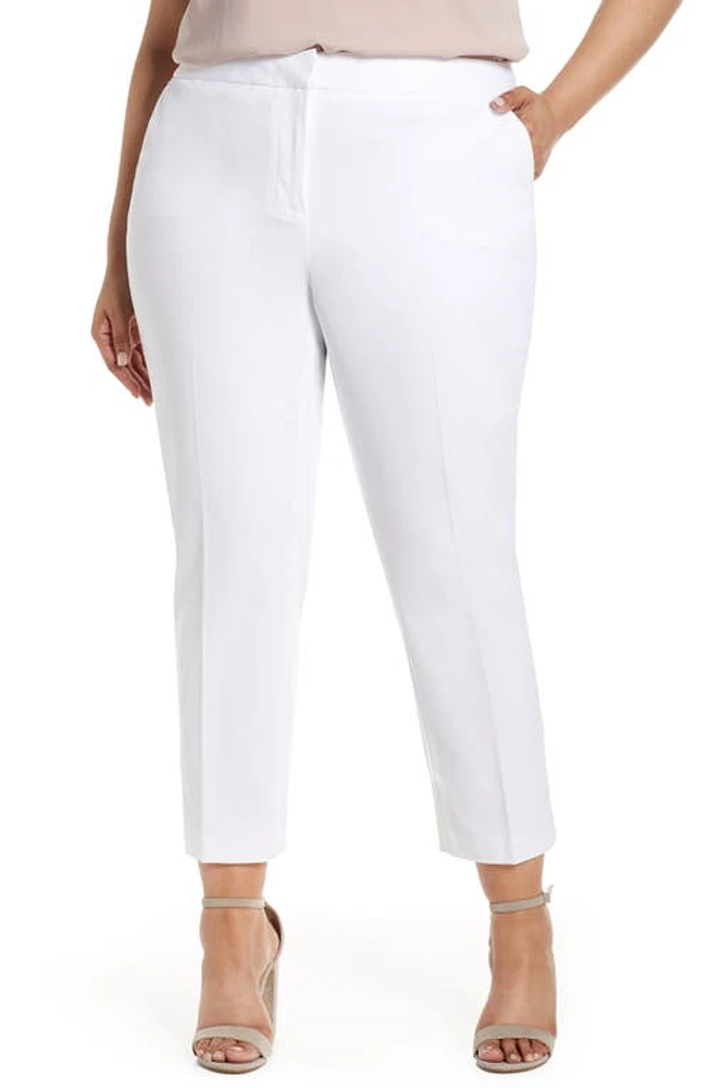 Vince Camuto Stretch Twill Crop Pants Ultra White at Nordstrom,