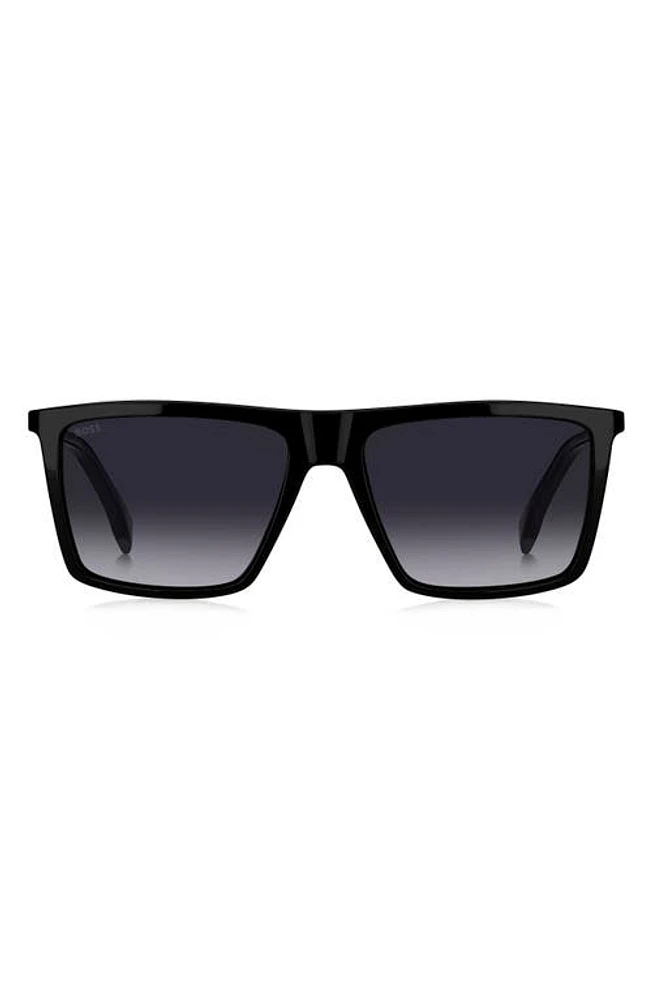 BOSS 56mm Flat Top Sunglasses in Black at Nordstrom