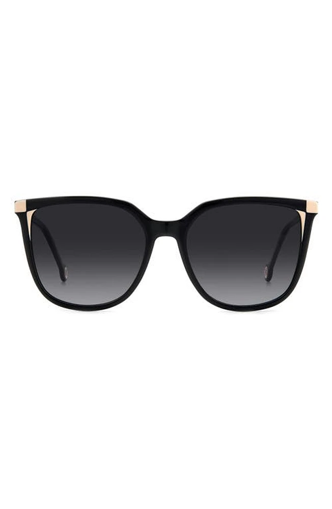 Carolina Herrera 54mm Rectangular Sunglasses in Black Beige at Nordstrom