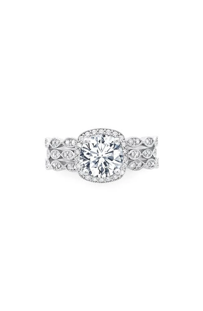 Crislu Cubic Zirconia Halo Stack Ring Platinum at Nordstrom,