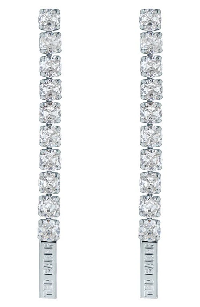 Ted Baker London Mellsie Icon Cubic Zirconia Drop Earrings in Silver Tone/Clear Crystal at Nordstrom