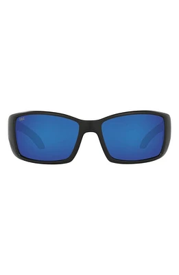 Costa Del Mar 62mm Rectangular Polarized Sunglasses in Black Blue at Nordstrom