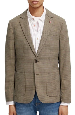 Scotch & Soda Yarn Dyed Plaid Stretch Sport Coat in 6471-Taupe Check at Nordstrom, Size Medium