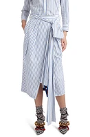 Dries Van Noten Solada Stripe Cotton Poplin Midi Skirt Light Blue 514 at Nordstrom, Us