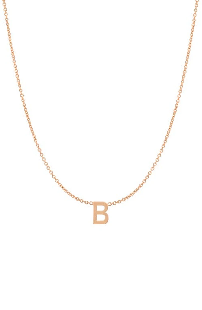 BYCHARI Initial Pendant Necklace in 14K Rose Gold-B at Nordstrom