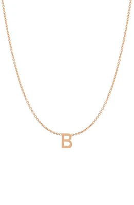 BYCHARI Initial Pendant Necklace in 14K Rose Gold-B at Nordstrom