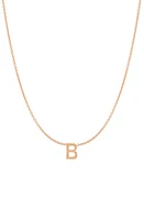 BYCHARI Initial Pendant Necklace in 14K Rose Gold-B at Nordstrom