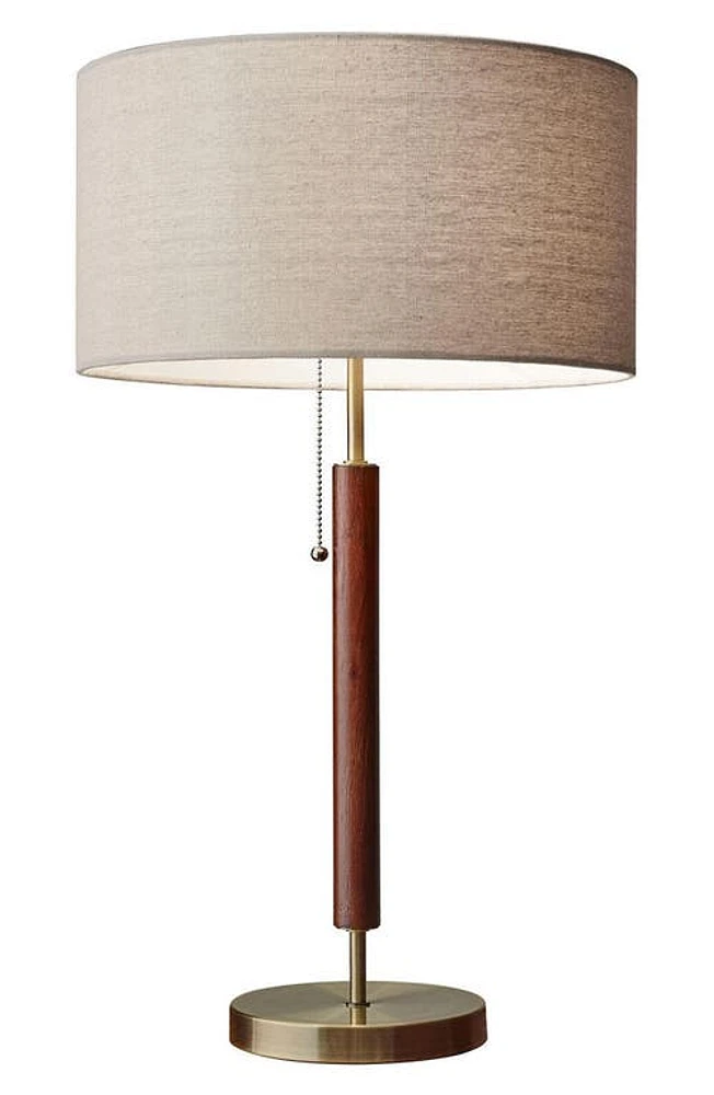 ADESSO LIGHTING Hamilton Table Lamp in Walnut With Antique Brass at Nordstrom