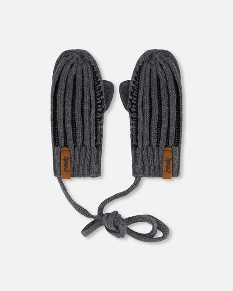 Deux Par Deux Baby Unisex Knit Mittens With Cord at Nordstrom