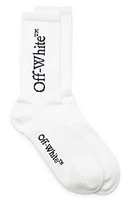 Off-White Bookish Logo Mid Calf Socks White Black at Nordstrom