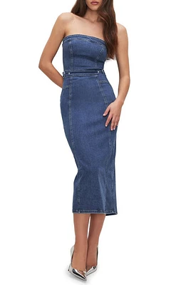 Good American Denim Tube Midi Dress Indigo594 at Nordstrom,