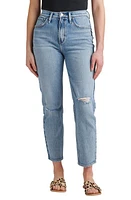 Silver Jeans Co. Highly Desirable High Waist Ripped Wide Leg Jeans in Indigo at Nordstrom, Size 30 X 28