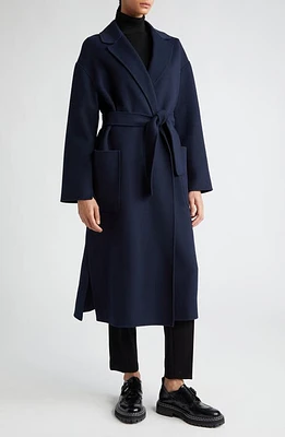 Max Mara Nina Belted Double Face Wool Coat Ultramarine at Nordstrom,