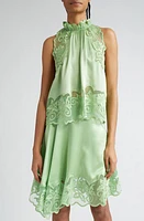 Ulla Johnson Elowen Lace Sleeveless Silk Top Celadon at Nordstrom,