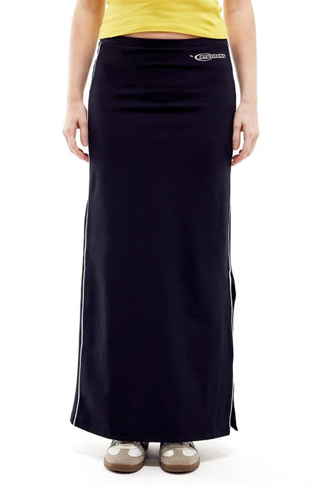 Iets Frans Piped Maxi Skirt Black at Nordstrom,