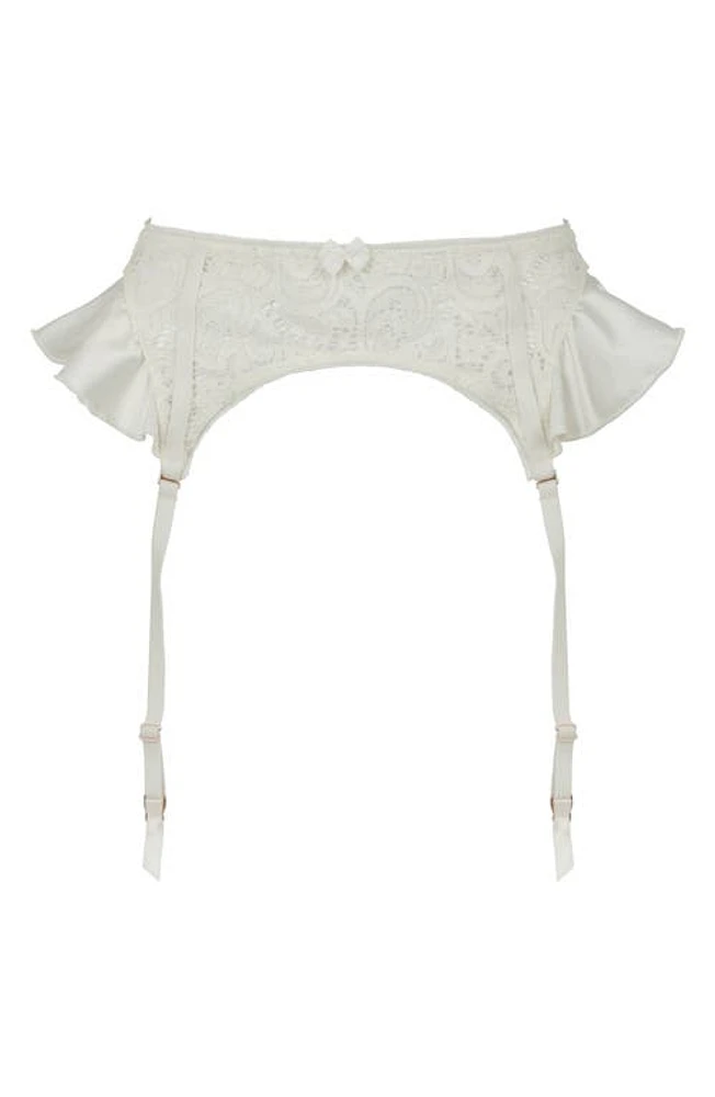 Love, Vera Satin & Lace Garter Belt Ivory at Nordstrom,