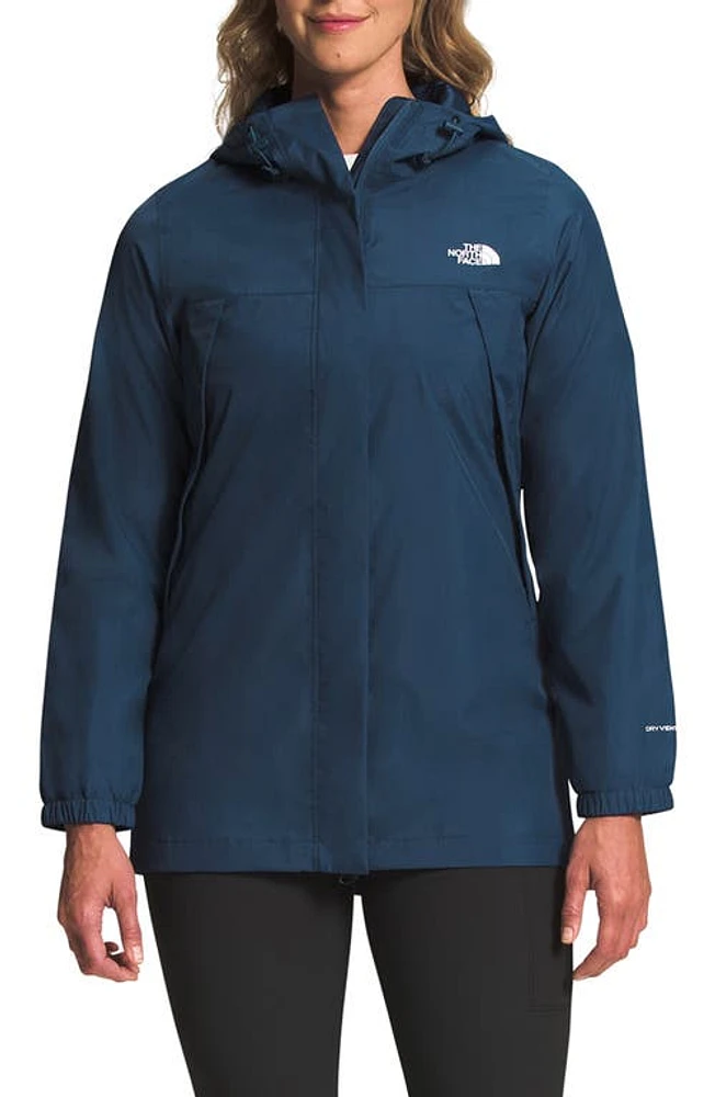 The North Face Antora Waterproof Hooded Parka Shady Blue at Nordstrom,