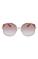 FERRAGAMO Gancini 57mm Gradient Oval Sunglasses in Rose Gold/Nude Gradient at Nordstrom