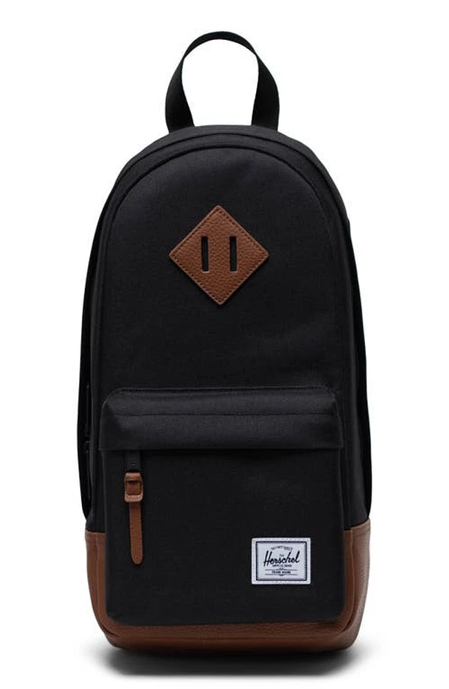 Herschel Supply Co. Heritage Shoulder Bag in Black/Tan at Nordstrom