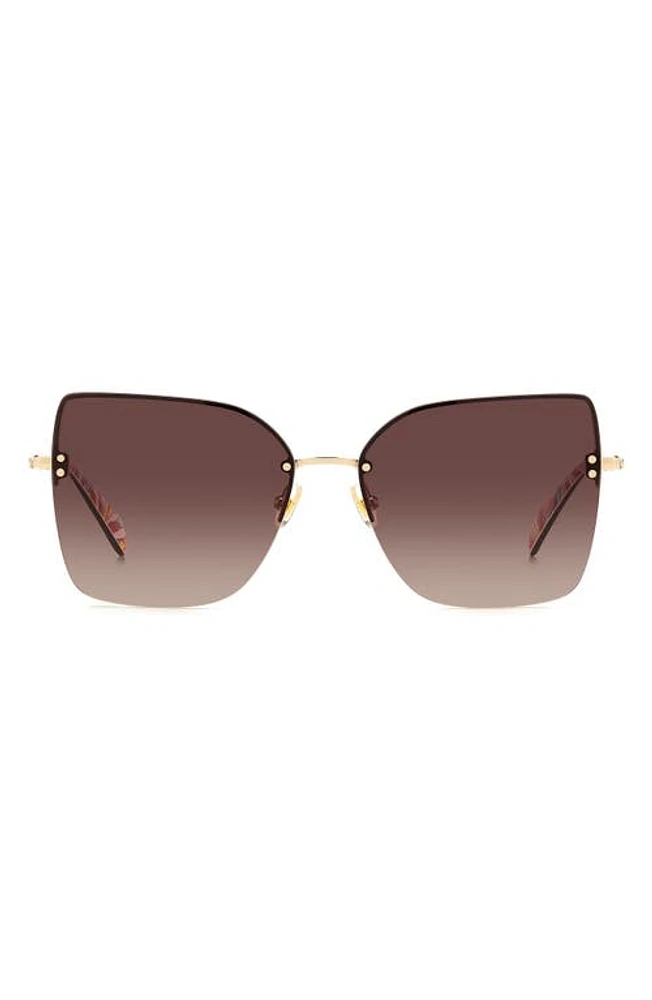 Kate Spade New York ariellags 58mm gradient cat eye sunglasses in Gold/Brown Gradient at Nordstrom