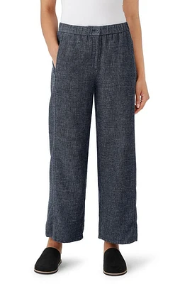 Eileen Fisher Hemp & Organic Cotton Ankle Wide Leg Pants Denim at Nordstrom,