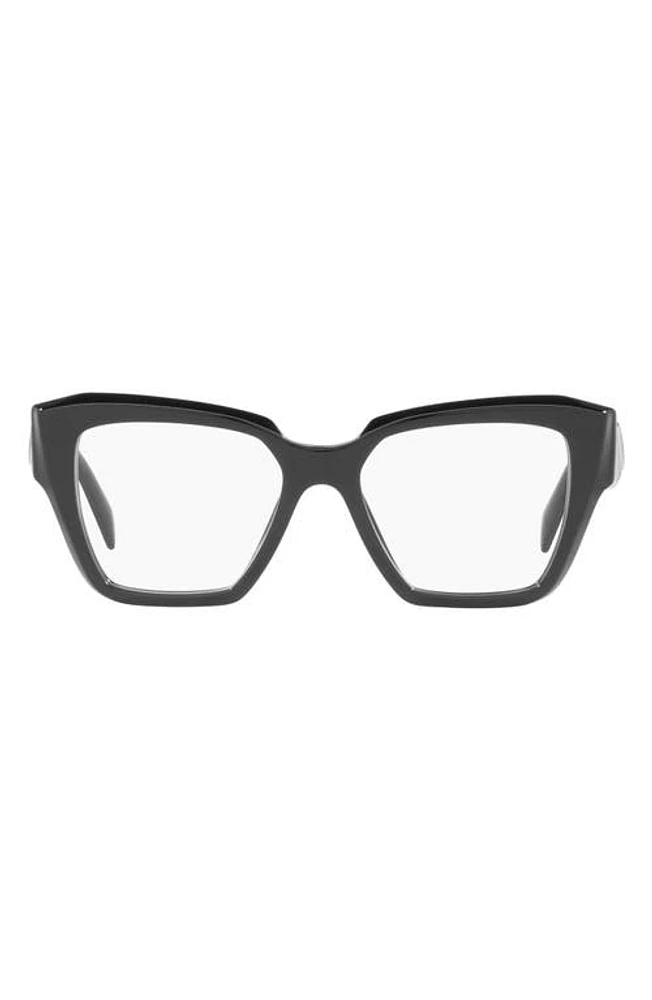 Prada 49mm Small Square Optical Glasses in Black at Nordstrom