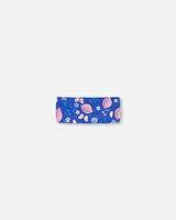 Deux Par Deux Girl's Swimwear Headband Royal Blue Printed Pink Lemon at Nordstrom