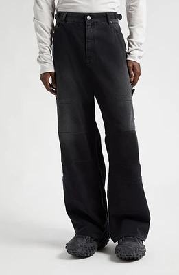 Balenciaga Gender Inclusive Baggy Denim Cargo Pants in Sunbleached Black at Nordstrom, Size Medium