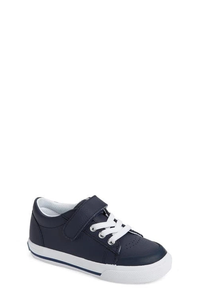 Footmates Reese Sneaker Navy Leather at Nordstrom, M