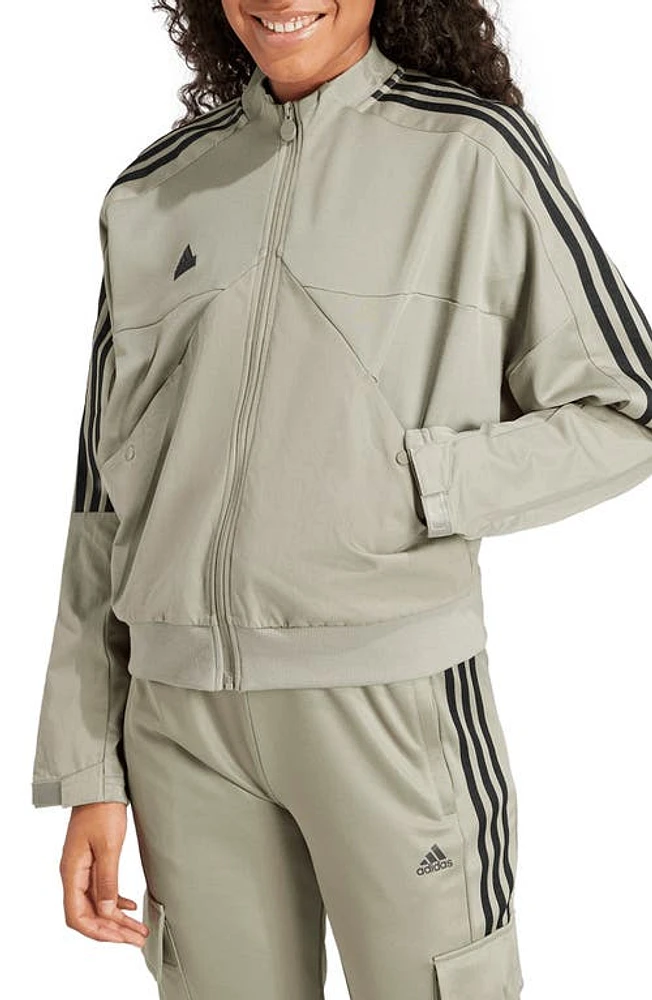 adidas Tiro Cotton Track Jacket Silver Pebble at Nordstrom,