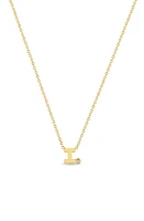 Zoë Chicco Diamond Initial Pendant Necklace in Yellow Gold-I at Nordstrom, Size 16