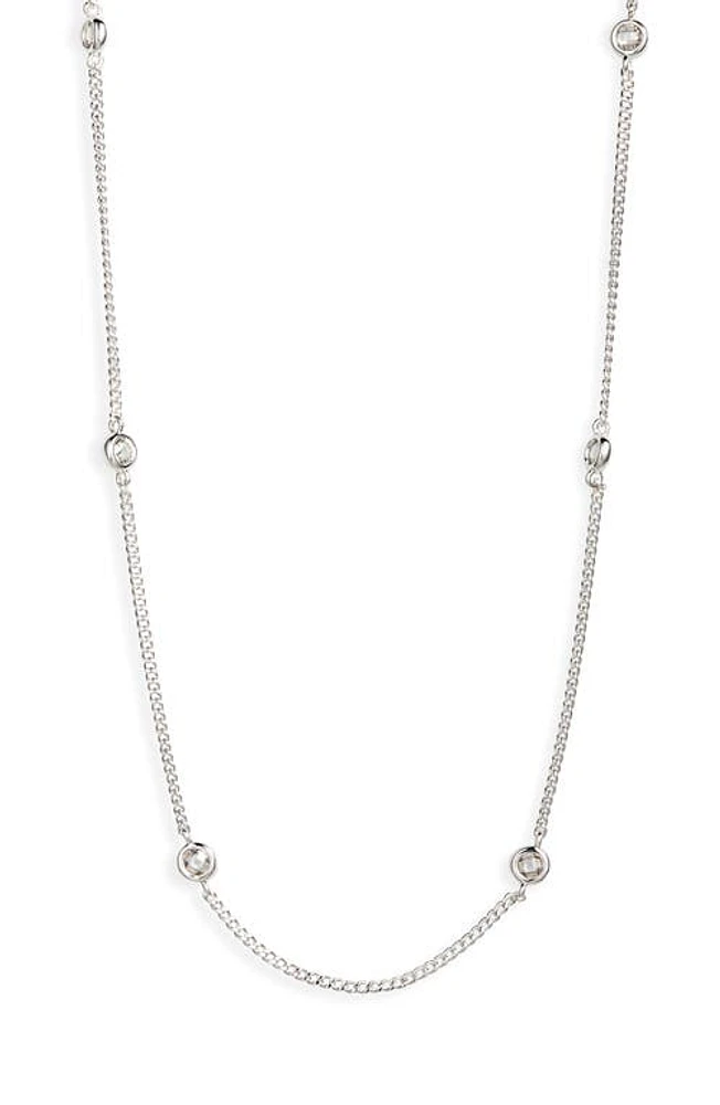 MIRANDA FRYE Amy Cubic Zirconia Station Chain Necklace in Silver at Nordstrom