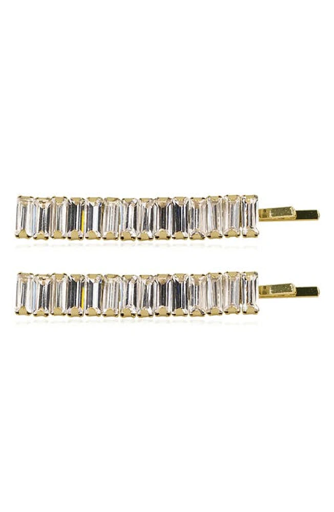 Brides & Hairpins Alissa Set of 2 Crystal Bobby Pins in Gold at Nordstrom