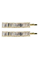 Brides & Hairpins Alissa Set of 2 Crystal Bobby Pins in Gold at Nordstrom