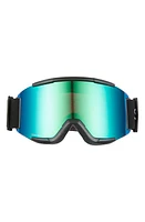 Smith Squad 180mm ChromaPop Snow Goggles in Black Chromapop Green Mirror at Nordstrom