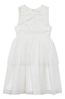 Reiss Kids' Rocha Floral Appliqué Dress Ivory at Nordstrom, Y