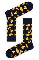 Happy Socks Banana Crew Socks in Navy at Nordstrom