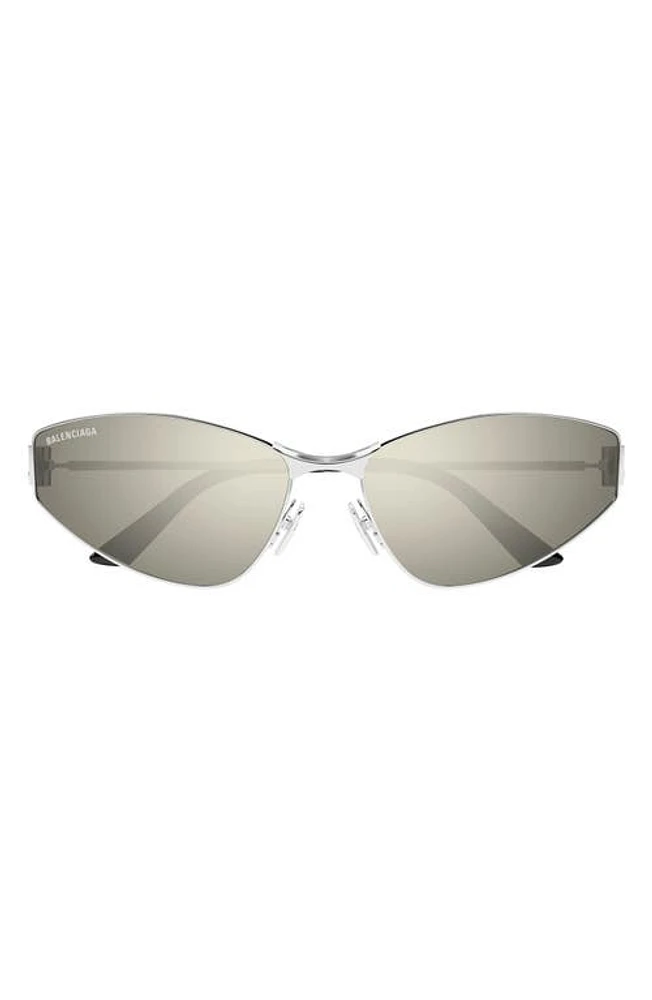 Balenciaga 65mm Oversize Cat Eye Sunglasses in Silver at Nordstrom