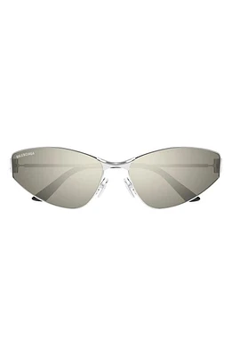 Balenciaga 65mm Oversize Cat Eye Sunglasses in Silver at Nordstrom