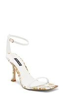 Nine West Yess Ankle Strap Sandal in White Patent Multi at Nordstrom, Size 6