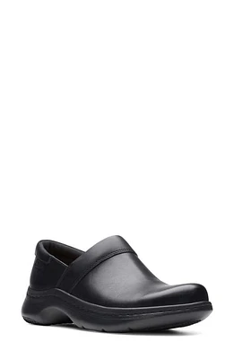 Clarks(r) Pro Gem Clog Black Leather at Nordstrom,