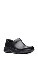 Clarks(r) Pro Gem Clog Black Leather at Nordstrom,