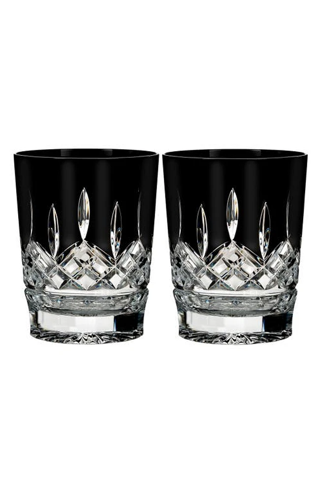 Waterford Lismore Diamond Set of 2 Black Lead Crystal Double Old Fashioned Glasses at Nordstrom