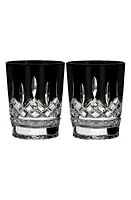 Waterford Lismore Diamond Set of 2 Black Lead Crystal Double Old Fashioned Glasses at Nordstrom