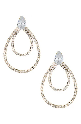 Ettika Layered Crystal Frontal Hoop Earrings in Gold at Nordstrom