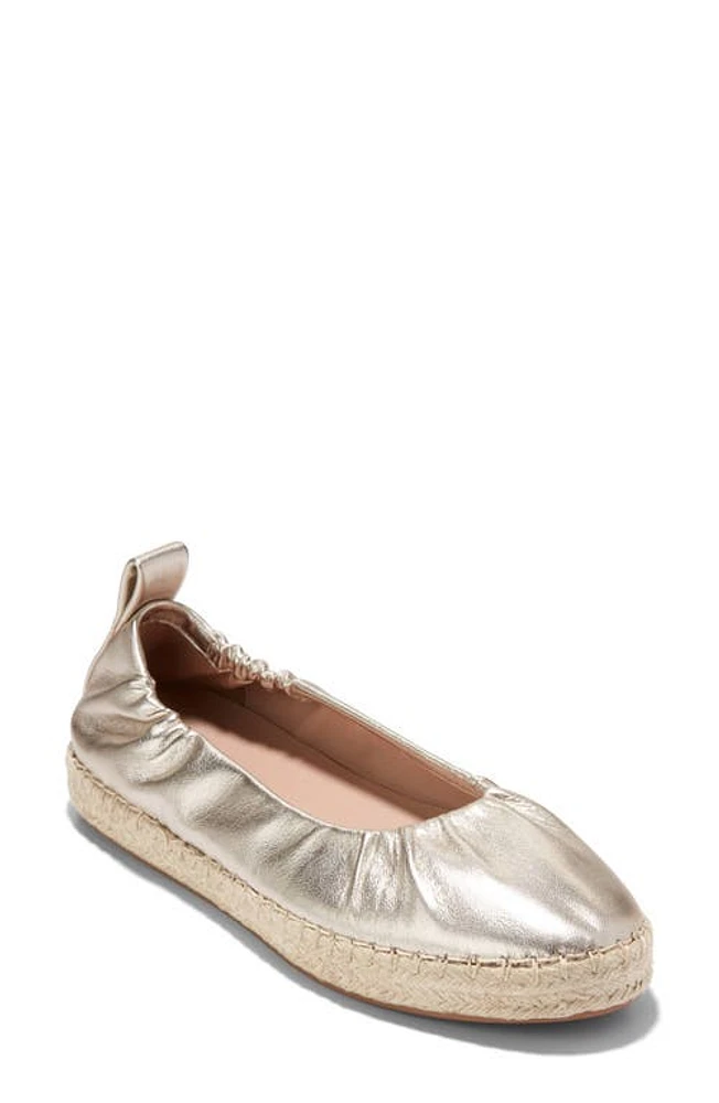 Cole Haan CloudFeel Seaboard Espadrille Flat Soft Gold Leather at Nordstrom,