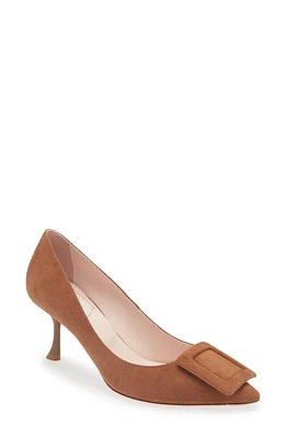 Roger Vivier Viv the City Pointed Toe Pump Cognac at Nordstrom,