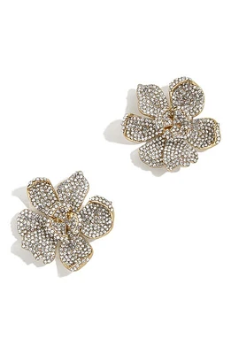 BaubleBar Pavé Crystal Flower Stud Earrings in Gold at Nordstrom